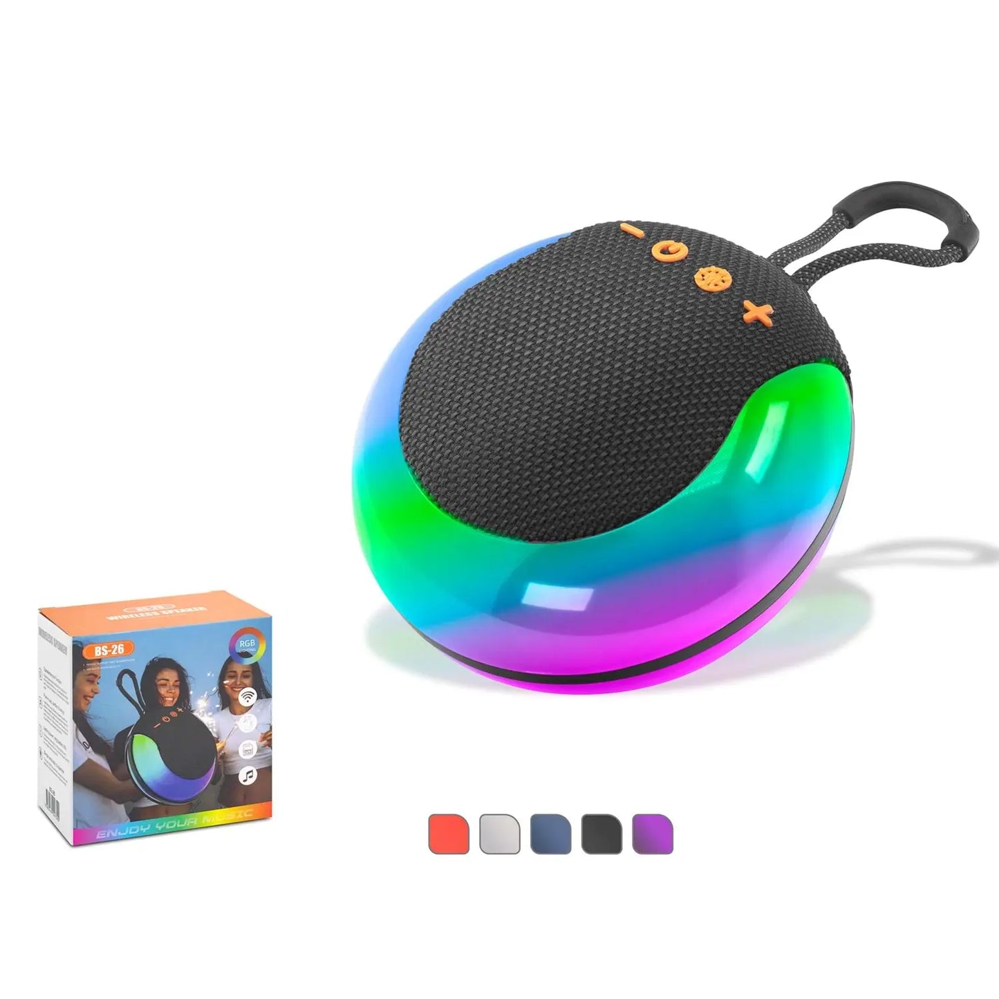 BS-26 RGB Bluetooth Wireless Speaker – Deep Bass | RGB Lights | Portable Music Companion