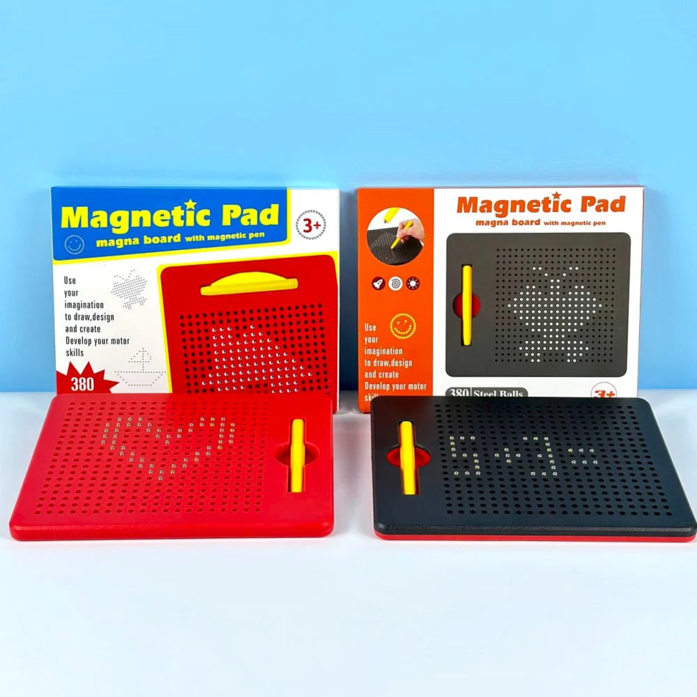 Magnetic Writing Pad for Kids – 380 Steel Balls | Reusable Creative Learning Board | Drawing, Shapes, Letters & Pattern Activity | Age 3+