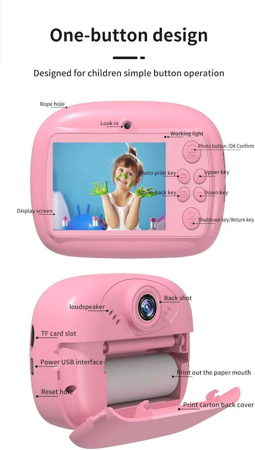 Kids Instant Print Camera (Photo + Print + Games 🎮)